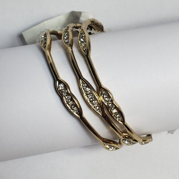 Jessica Simpson Gold bangle bracelets set of 3 - Picture 7 of 8